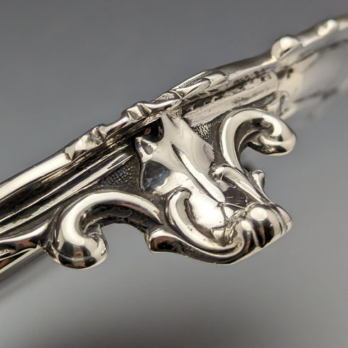 1861 British Antique Sterling Silver Salva Card Tray Diameter 23cm 358g Edward & John Barnard